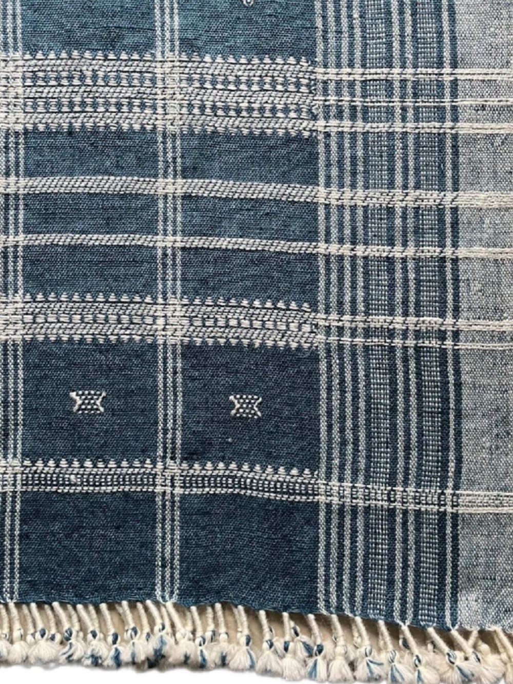 Indian Wool Blanket - New - Blue - Picture 5 of 6